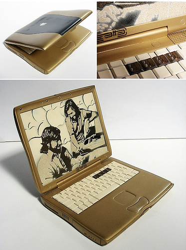 Illustration for article titled Meta: Artist Uses Old Macs as Canvases for Mac Fanboy Paintings